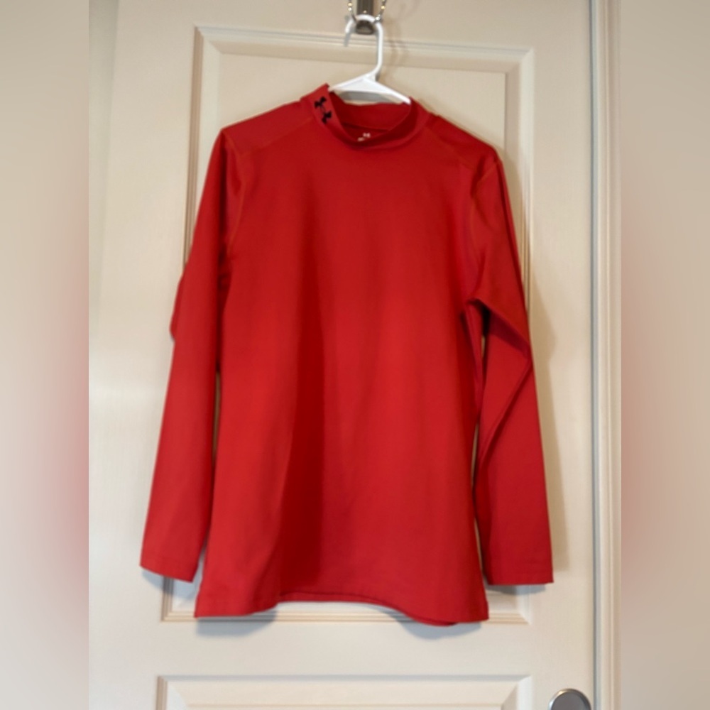 Under Armour Orange Men’s Long Sleeve Shirt With Warm Lining Size Medium